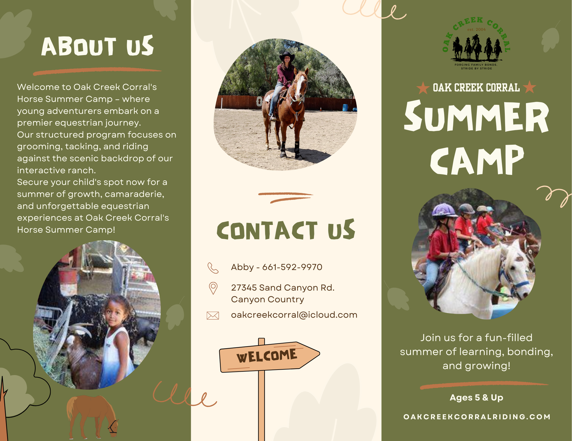 OCC Summer Camp Pamphlets